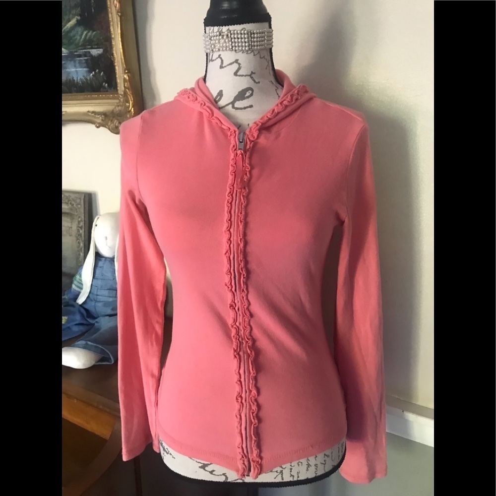 Rare VTG FANG Pink Zip Up Hoodie M